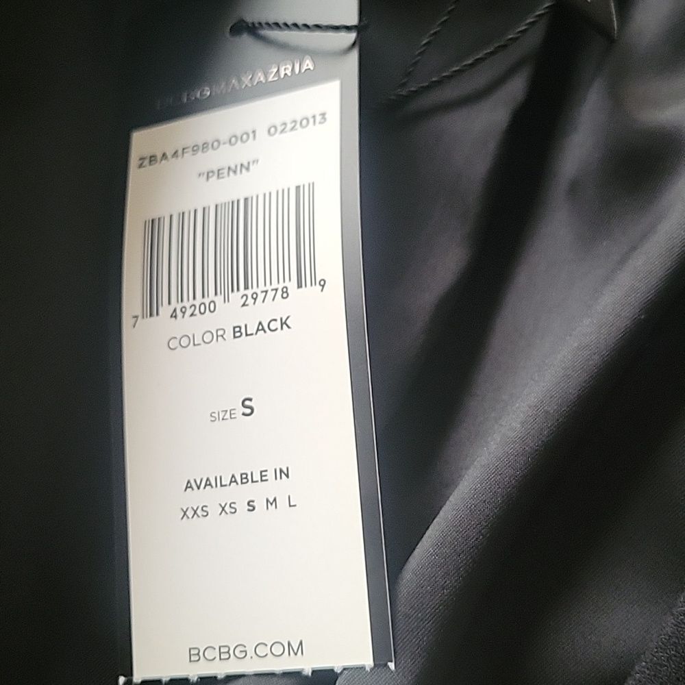 NWT BCBG Max Azria Black Penn Blazer Jacket Sz S Peplum Crop Tailored Luxury - Picture 10 of 10